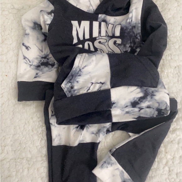 Baby Boy Outfit  Tie Dye Sweatshirt Mini Boss Long Sleeves Sweatshirt Set 12m - Picture 4 of 10